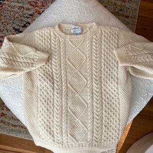 Vintage hand knit 100% wool fisherman’s sweater